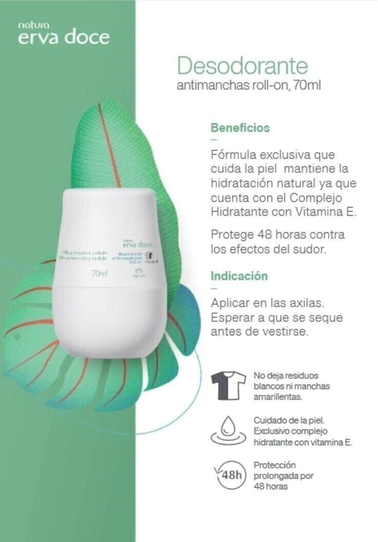 Desodorante Roll-On Erva Doce Natura